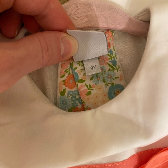 Pepa and Co London Floral short sleeve bib bow dress 3T 3 - Picture 3 of 5